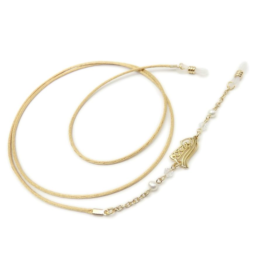 メール便 メガネチェーン アマビエ様 サテンコード パール スワロフスキー グラスコード マスクチェーン 疫病退散 アマビコ amabie |  | 01