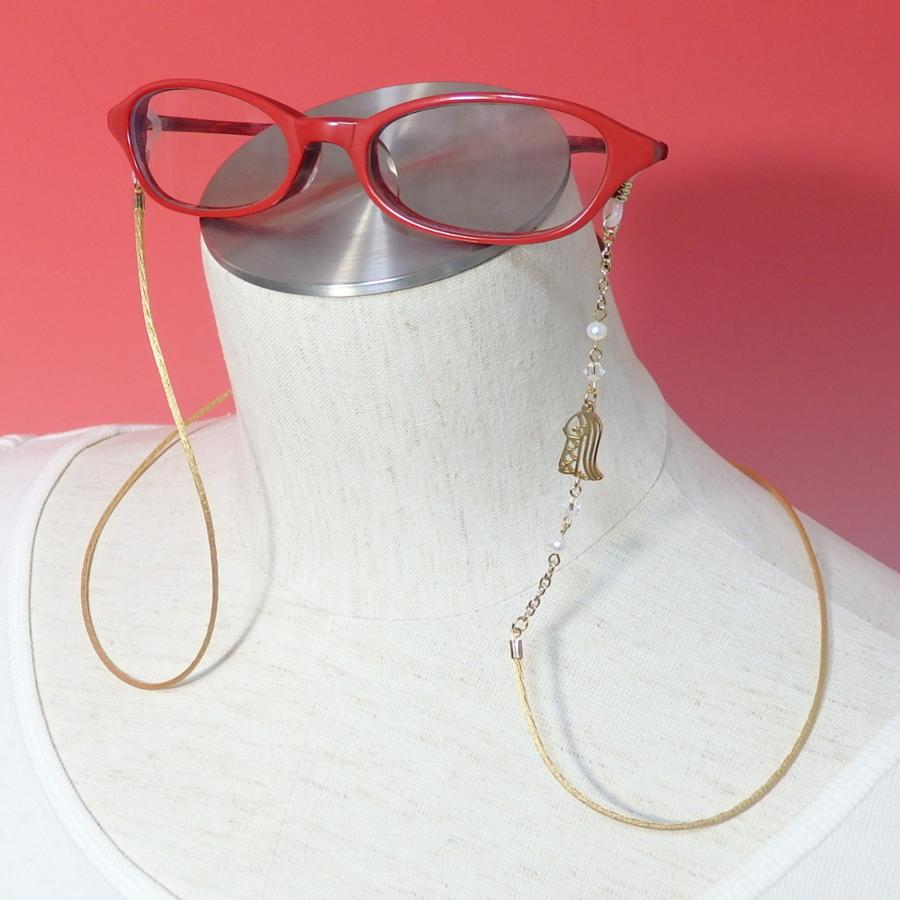 メール便 メガネチェーン アマビエ様 サテンコード パール スワロフスキー グラスコード マスクチェーン 疫病退散 アマビコ amabie |  | 02