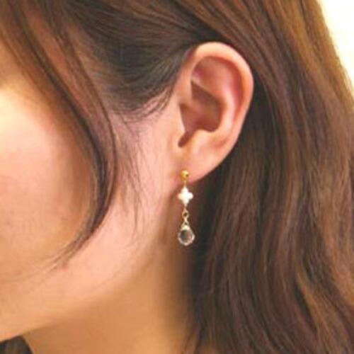 メール便 淡水パール しずく 水晶 ピアス イヤリング ベビーパール クォーツ ドロップ クリスタル レディース チタンピアス 母の日 ギフト プレゼント |  | 02