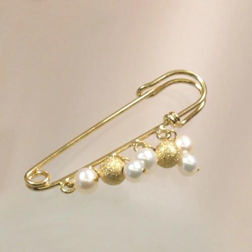 メール便 ピンブローチ 淡水真珠 メタルボール ゴールド色 シルバー色 カブトピン ショールピン クリスマス ギフトに プレゼントに |  | 01