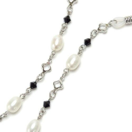 メール便 淡水真珠 メガネチェーン 7色 +クリア + ブラック 淡水パール スワロフスキー 眼鏡チェーン 七色 マスクチェーン クリスマス ギフトに プレゼントに |  | 11