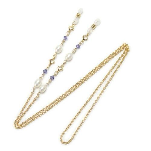 メール便 淡水真珠 メガネチェーン 7色 +クリア + ブラック 淡水パール スワロフスキー 眼鏡チェーン 七色 マスクチェーン クリスマス ギフトに プレゼントに |  | 13