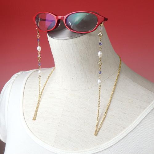 クロネコ便 ギフトケース 淡水真珠 メガネチェーン 7色 +クリア + ブラック 淡水パール スワロフスキー 眼鏡チェーン 七色 クリスマス ギフトに プレゼントに |  | 14