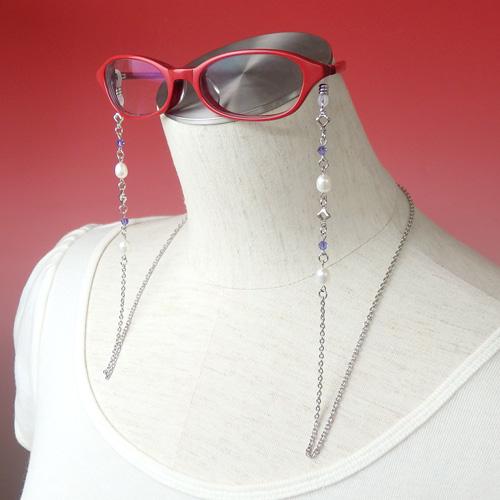 クロネコ便 ギフトケース 淡水真珠 メガネチェーン 7色 +クリア + ブラック 淡水パール スワロフスキー 眼鏡チェーン 七色 クリスマス ギフトに プレゼントに |  | 02