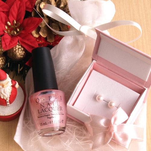 『プリティープリンセスパールセット』 アコヤ本真珠 パールピアス ＆ OPIネイル  プレゼント アクセサリー ギフト 母の日 クリスマス ギフトに プレゼントに | 