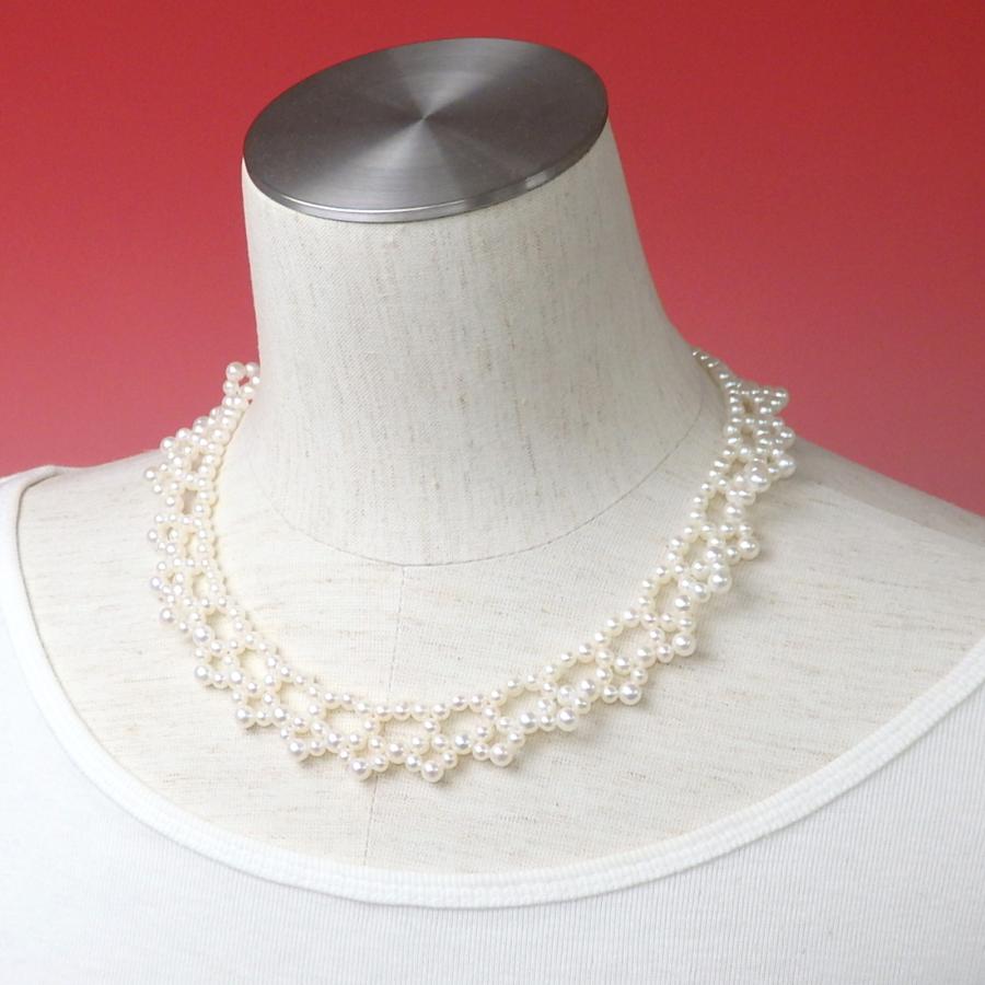 メール便 ネックレス チョーカー つけ襟 付け襟 つけ衿 パール 淡水