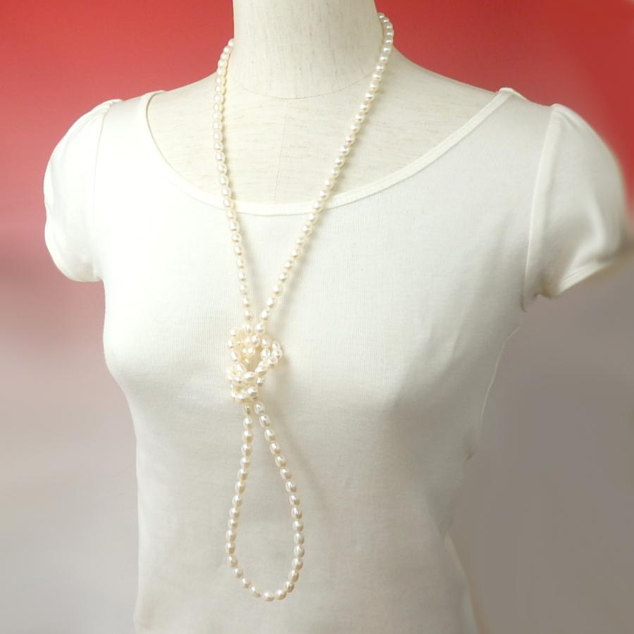 メール便 ネックレス パール 超 ロングネックレス 120cm 淡水パール 