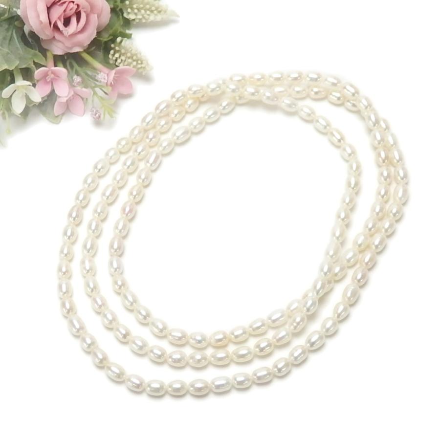 メール便 ネックレス パール 超 ロングネックレス 120cm 淡水パール 淡水真珠 真珠 6.0〜6.5mm 上質 金具なし ホワイトデー ギフトに プレゼントに 爆買 |  | 01