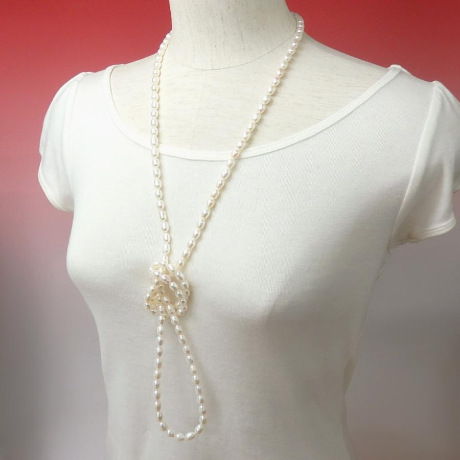 メール便 ネックレス パール 超 ロングネックレス 120cm 淡水パール