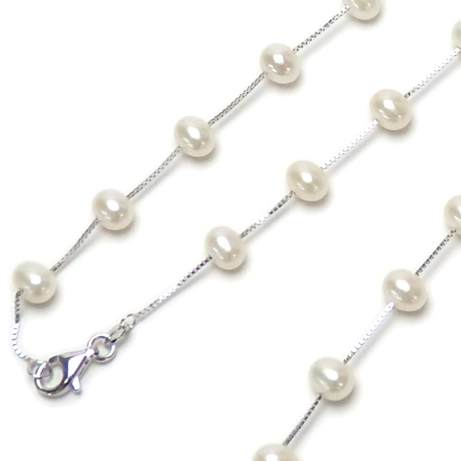 ネックレス パール シルバーチェーン ステーション ロングネックレス 90cm 淡水パール 淡水真珠 上質 ベネチアンチェーン 敬老の日 ギフトに プレゼントに |  | 05