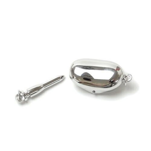 メール便 シルバー クラスプ ビーンズ 差し込み 留め具 ワンタッチ式