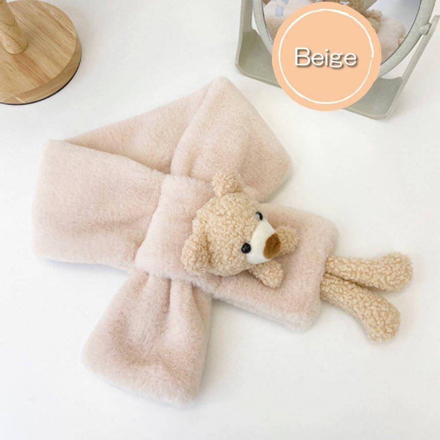 ぬいぐるみベビー女の子ブラウンベージュマフラー男の子キッズピンク熊クマ 品質満点