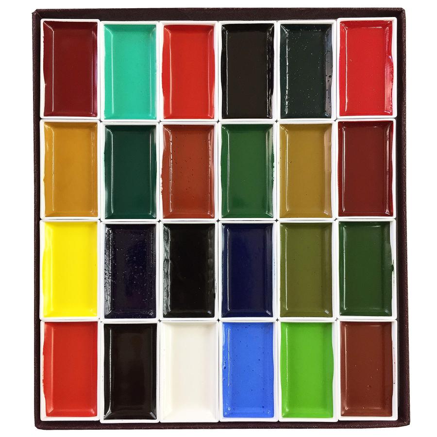 吉祥(Kissho) 日本画用絵具 角顔彩 上製 24色 : SHOPみー - 通販