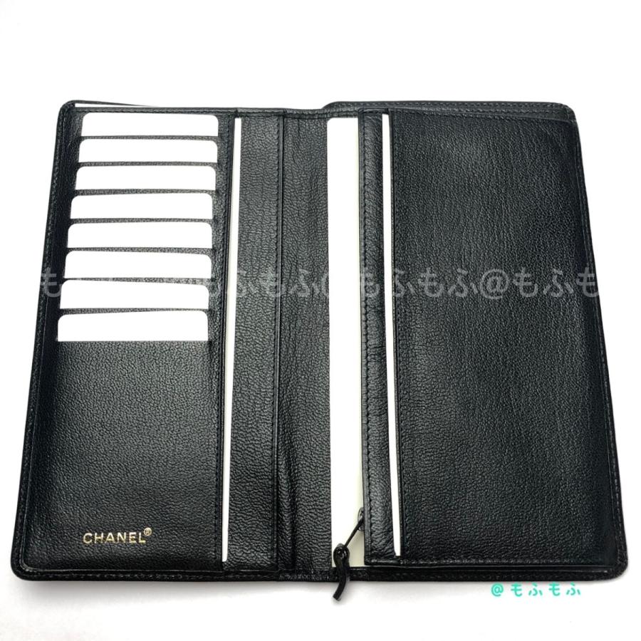 CHANEL（シャネル） カーフスキン ココマーク 二つ折り長財布 ブラック