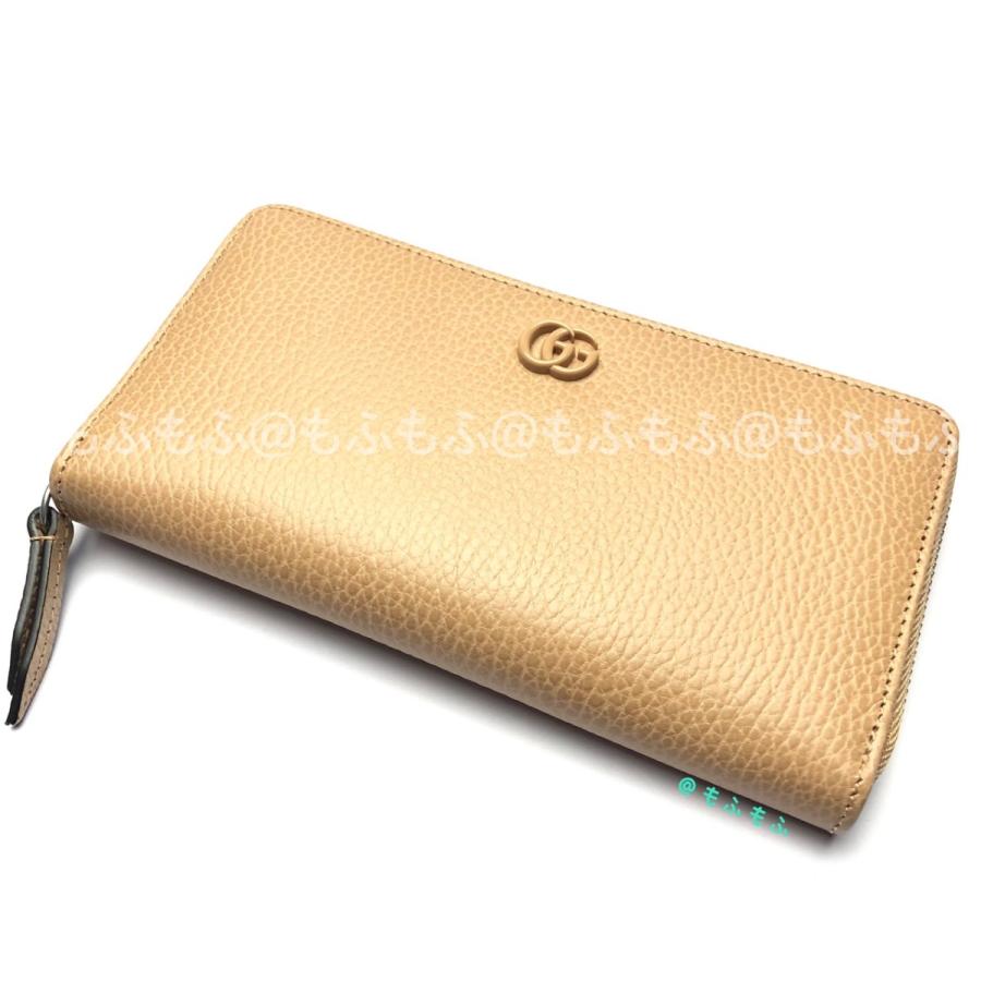 GUCCI グッチ GGマーモント ベージュ ジップアラウンドウォレット 