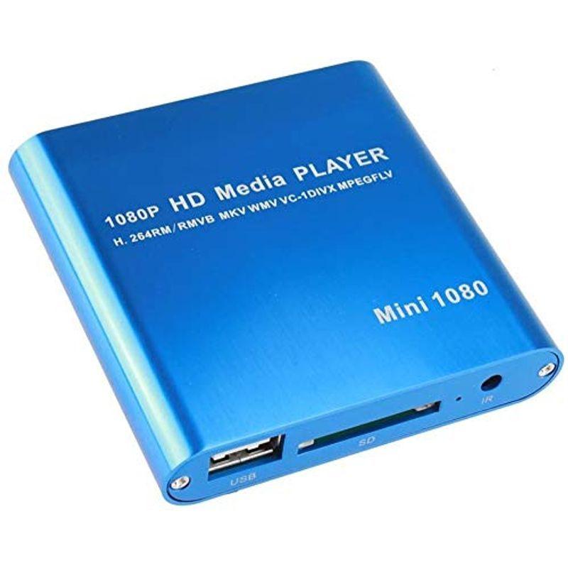 2022セール 超ミニサイズマルチメディアプレーヤー ブルー HDMI端子搭載 簡単接続 SDカード・USBメモリー再生可 HDD接続可 FMTHDMD USBメモリ