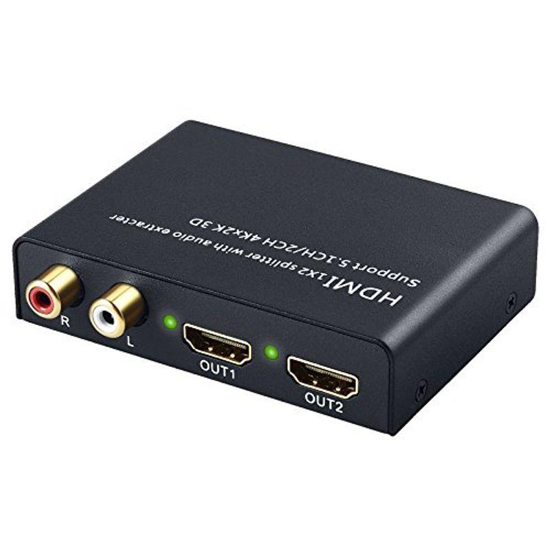 ELEVIEW HDMI 分配器 1入力 2出力 + 音声 分離 2画面 同時出力（SPDIF/Toslink 光デジタル + RCAステレ