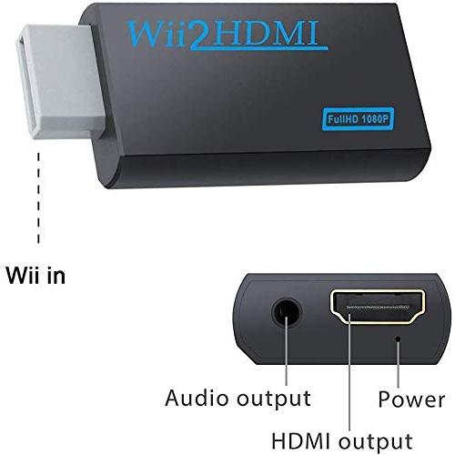 Wii hdmi変換アダプター Wii to HDMI Adapter コンバーター HDMI接続でWiiを1080pに変換出力 3.5mmオーディオ (WIIHDMI本体-ブラック)｜shopmulti｜03