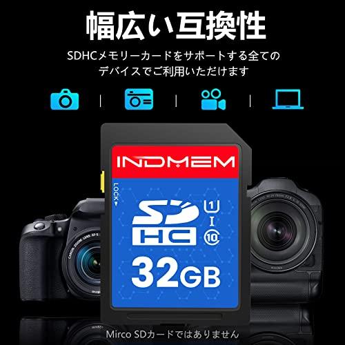 INDMEM SDカード 32GB 2枚セットSDHC メモリーカード UHS-I U1 Class10 高速 Full HD ビデオ 撮影｜shopmulti｜05