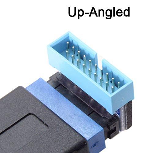 USB 3.0 20ピンオスtoメス延長アダプタUp Down角度付き90度のメインボードマザーボード Up angled｜shopmulti｜04