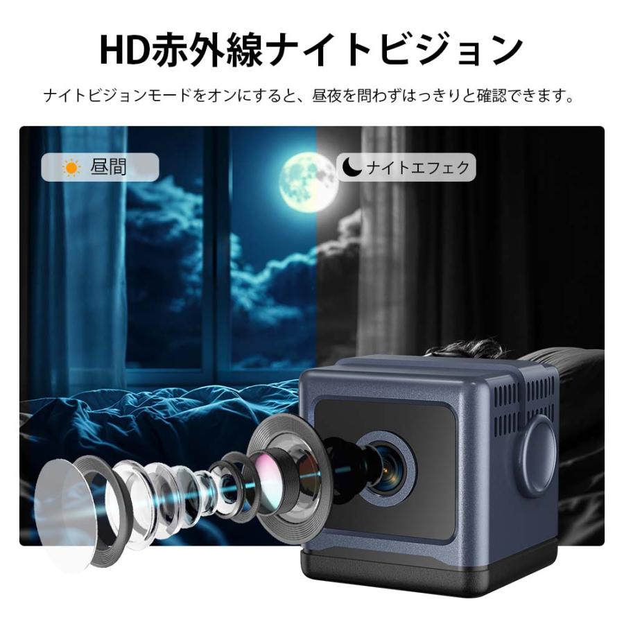 小型防犯カメラ ミニカメラ 1080P高画質 WiFi 家庭用 長時間録画録音