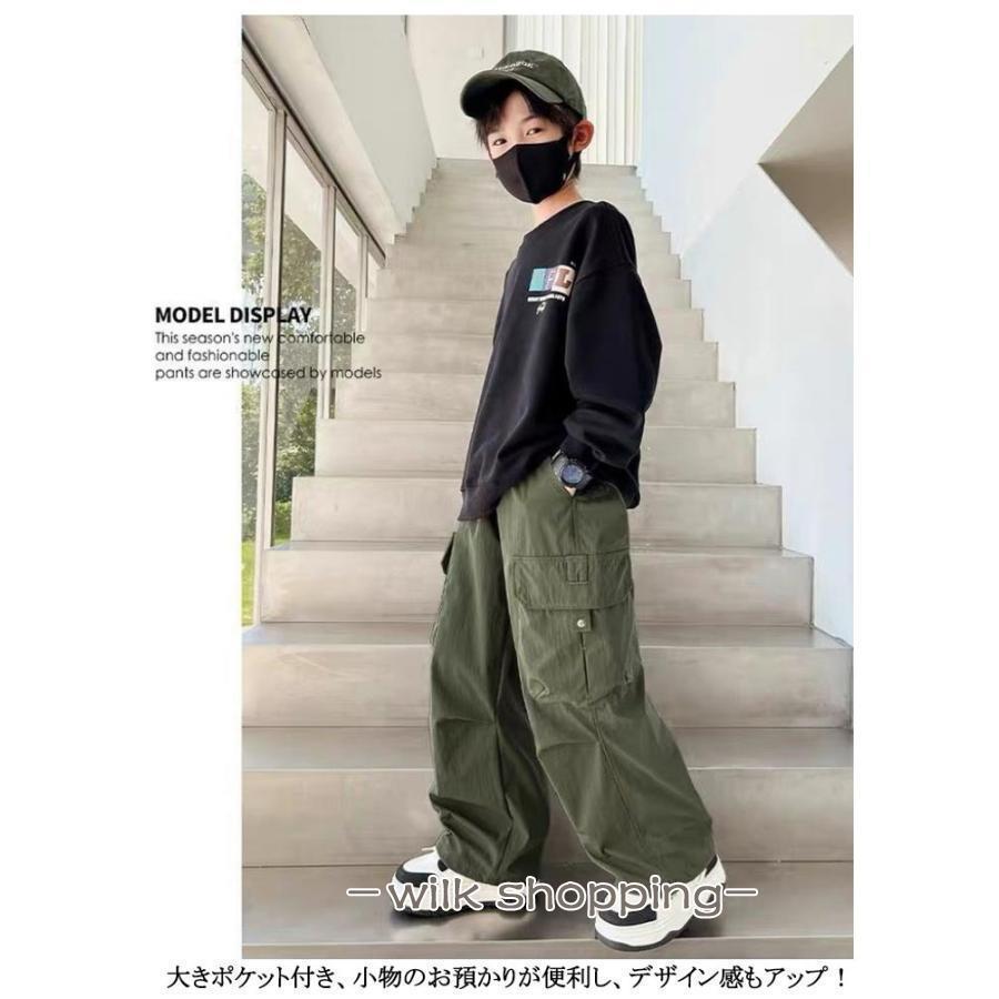 ボトムス ワイドタックカーゴパンツ 160 男の子 小学生 中学生