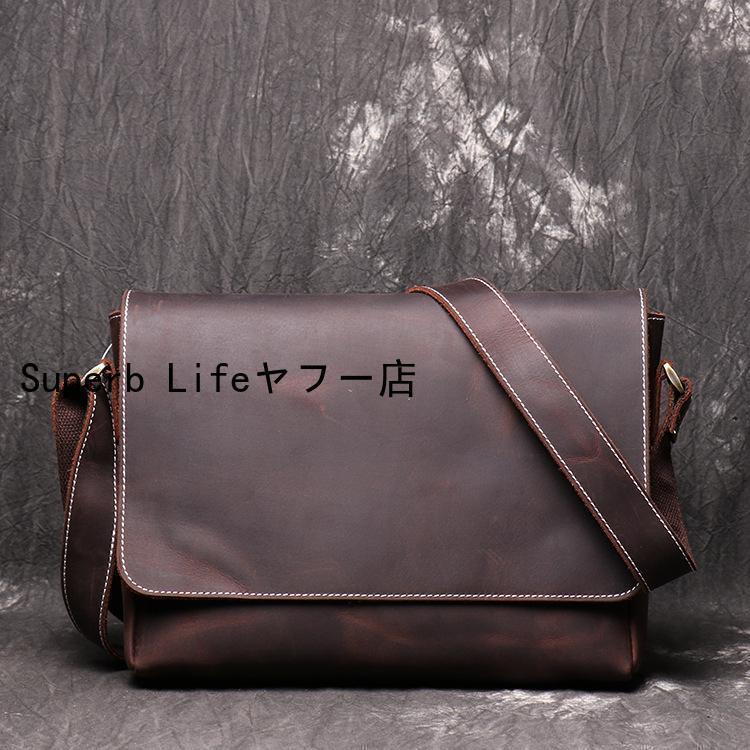 本革 メッセンジャーバッグ ショルダーバッグメンズ 斜めがけ 2way