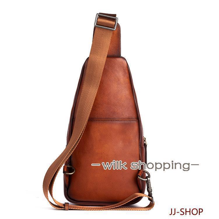 ボディバッグ メンズ 本革 2way 縦型 斜め掛け ショルダーバッグ