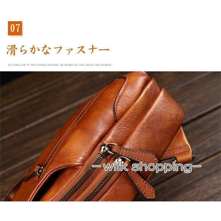 ボディバッグ メンズ 本革 2way 縦型 斜め掛け ショルダーバッグ