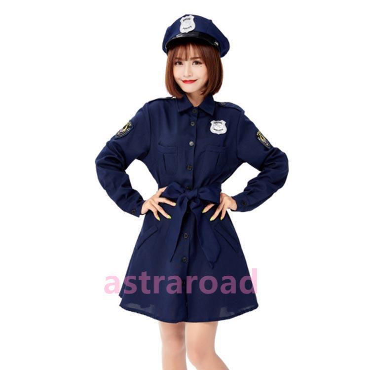 コスプレ 仮装 ポリス 制服 長袖 ミニスカポリス 警察官 婦警 女性