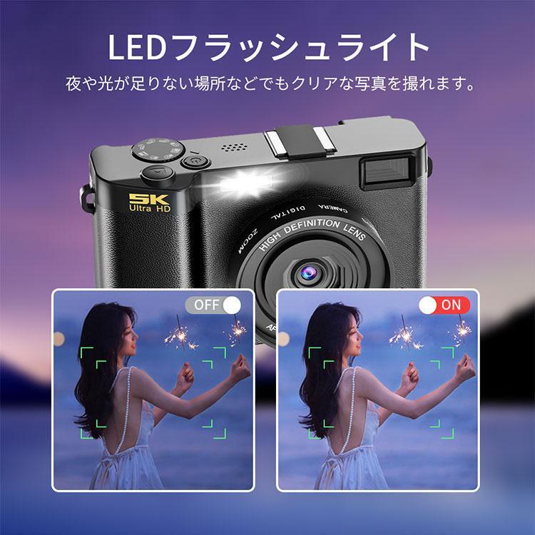 コンパクトカメラ デジタルカメラ 5K 6400万画素 WiFi対応 18倍ズーム