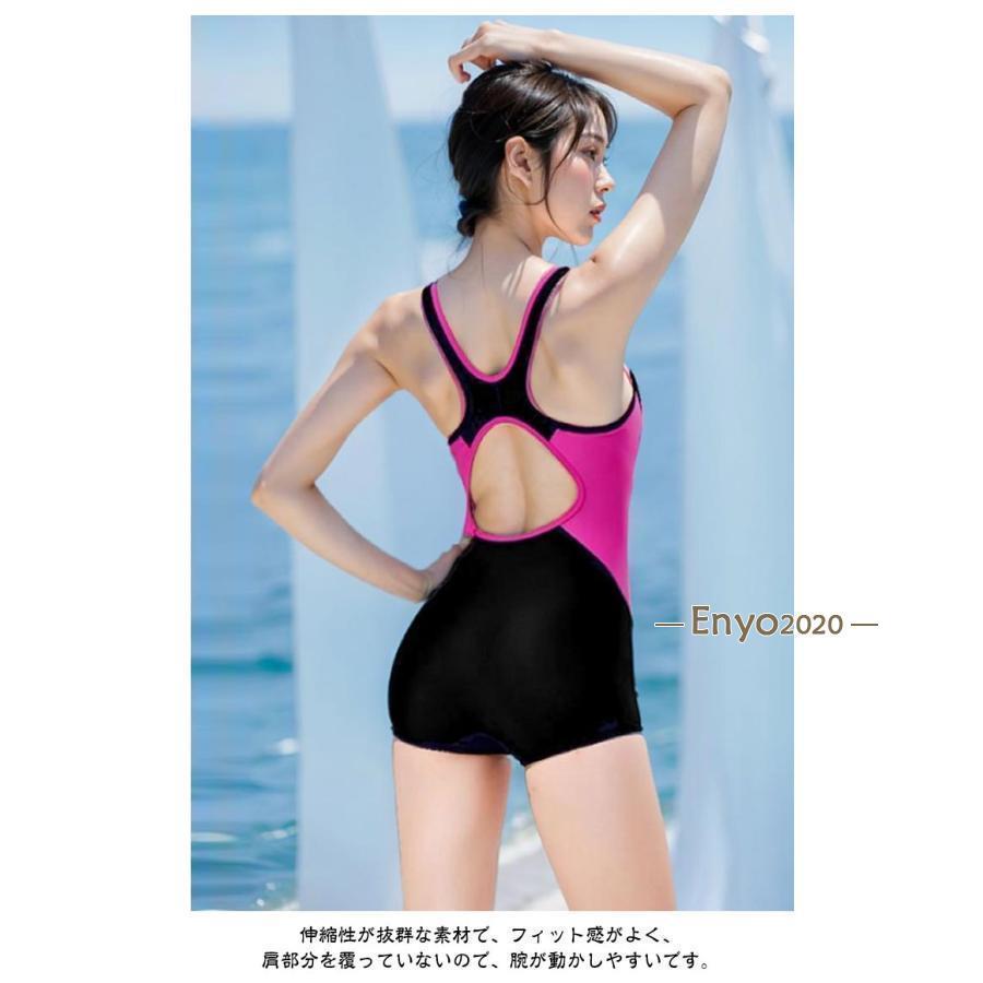 スイミング オールインワン 競泳水着 フィットネス タンキニ 女性 体型