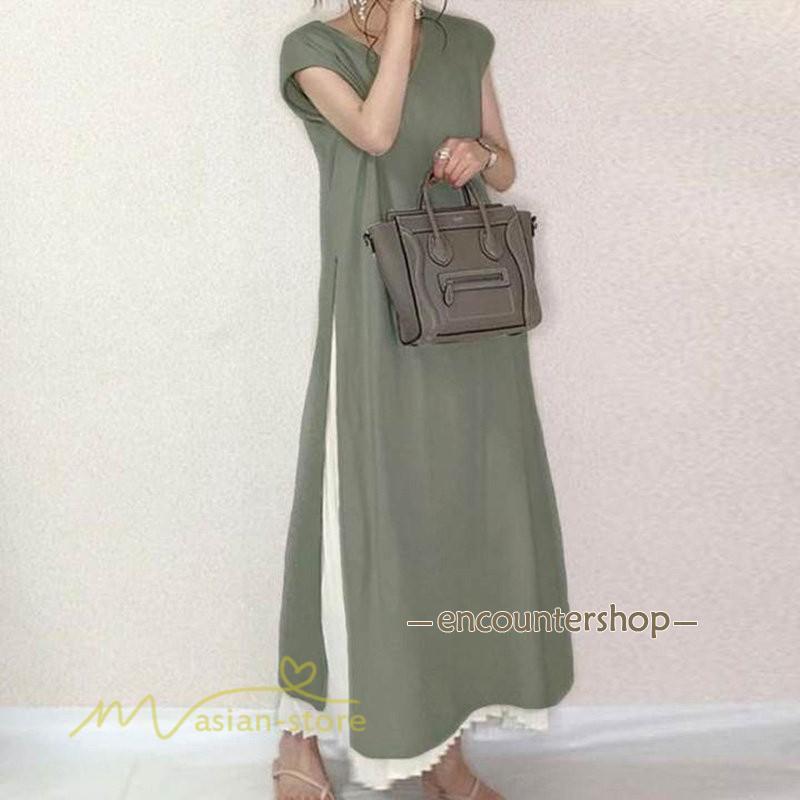 セットアップ ワンピース 夏服 ロングプリーツスカート 半袖 春コーデ 