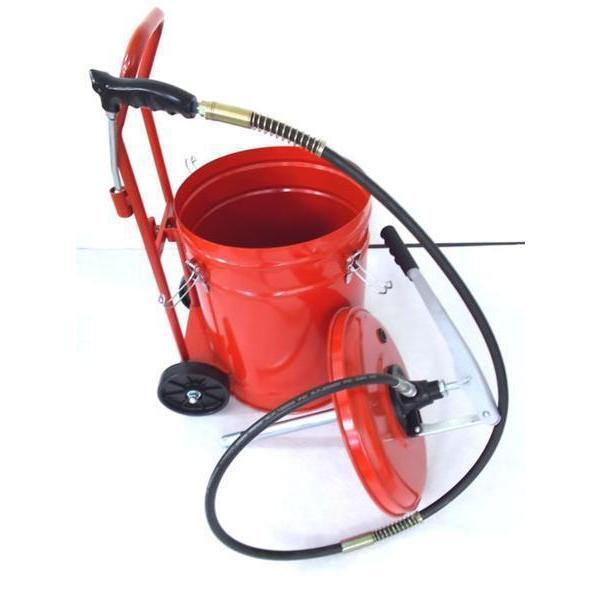 【在庫処分セール】30L　グリース用ハンドバケットポンプ　専用キャスター付き　グリースポンプ