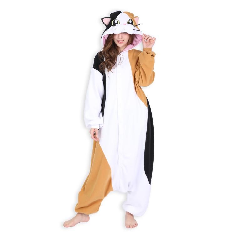 着ぐるみ 大人用 三毛ネコ アニマル ハロウィン フリース サザック