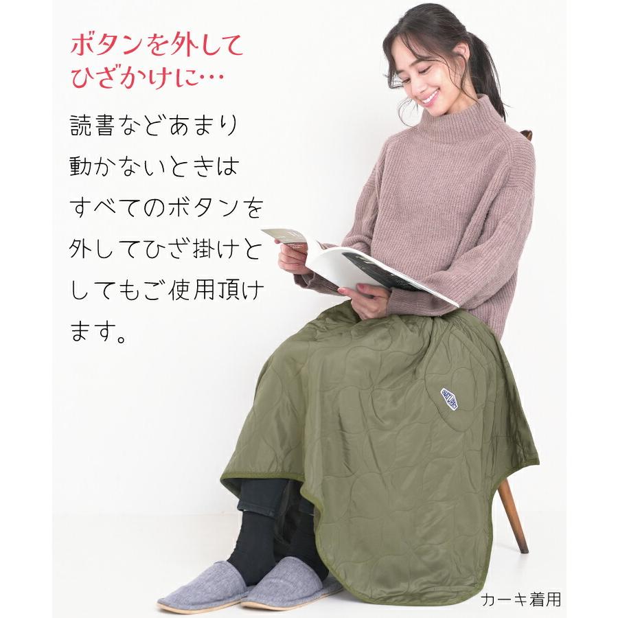 【美品】Black&White 防寒スカート 防寒 巻きスカート 裏ボア ブランケット ひざ掛け ロング キルト