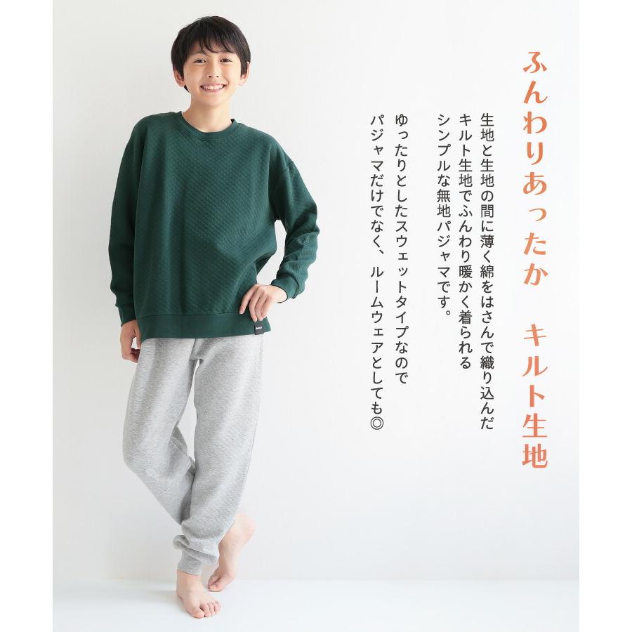 パジャマ キッズ 長袖 薄手 女の子 男の子 綿100％ 秋 冬 キルトニット