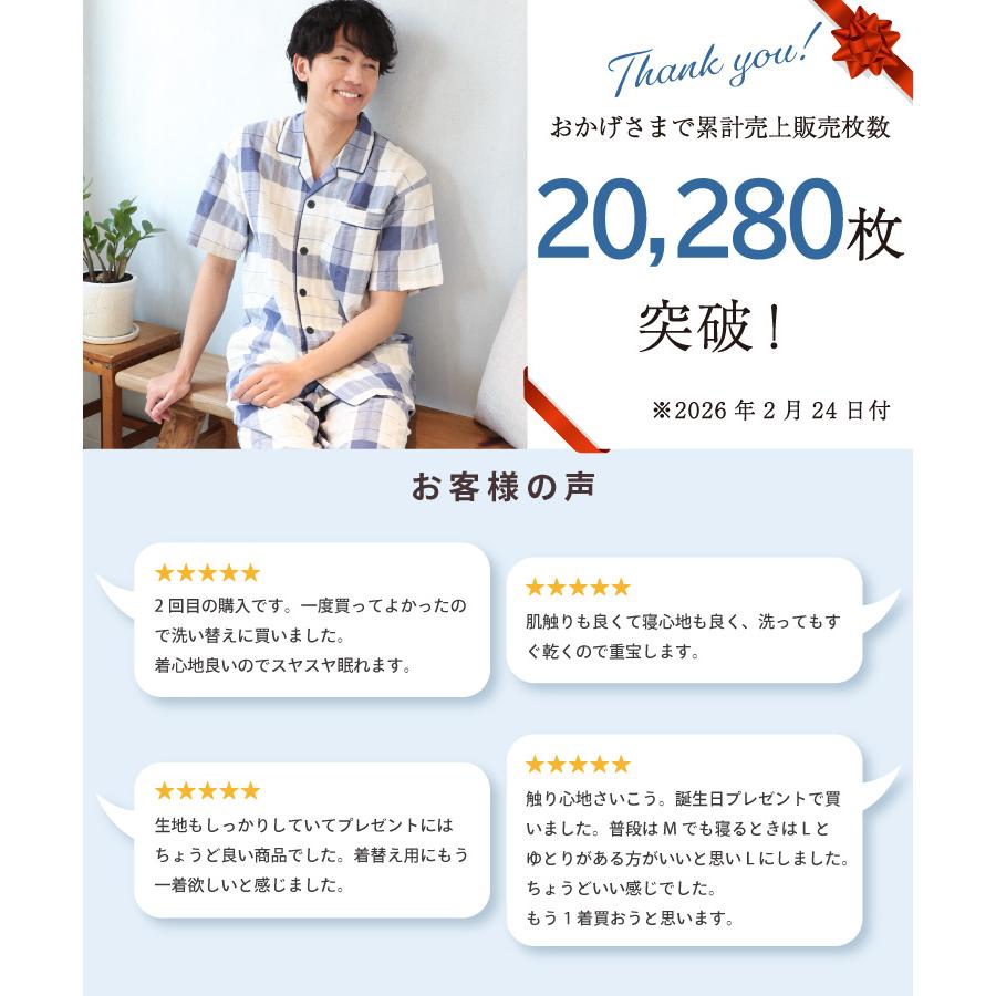 【新品未使用　半袖Mサイズパジャマ】 メンズ パジャマ 半袖 綿100% 夏用 前開き サッカー 紳士 男物 男性用