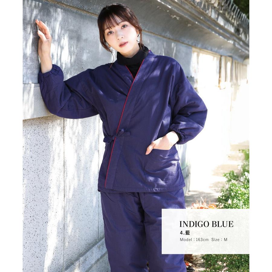 作務衣 女性 レディース 冬 冬用 かわいい フリース 暖かい 厚手
