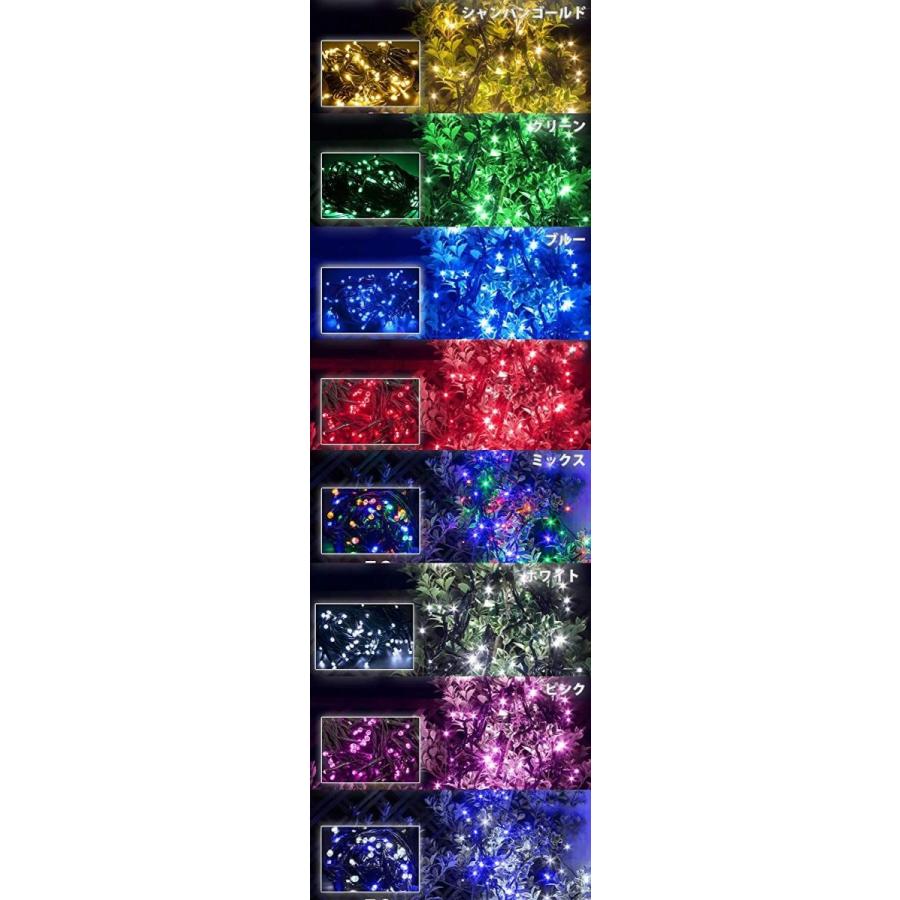 イルミネーションライト クリスマスライト ストレート ライト 100球 10m 防雨 連結可 記憶 コントローラ付 (クリアコード, ミック|shopnoa|02