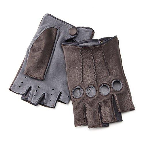 楽天ランキング1位 アルタクラッセ カプリガンティ メンズ 男性用 ドライビンググローブ 半指 レザーグローブ 羊革 23cm Sm ダークブラウン グレイ 売り切れ必至 Clinilab Net