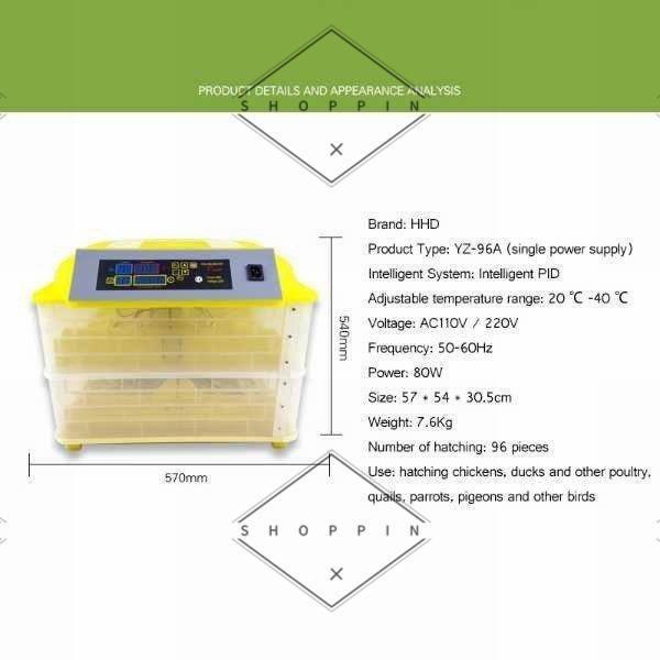 自動卵返し 孵卵器 静か ふ卵器 大容量 インキュベーター 最大96個 20-40℃ 孵化 羽化 爬虫類 カメ ブリード USプラグ 知育玩具 おすすめ 小学生 4歳 1歳 3歳 2歳 0歳 ヴァイオリン
