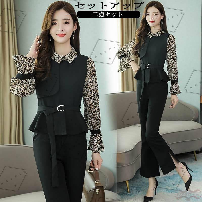 新品 レディースパンツスーツ おしゃれ セットアップ パンツドレス フリーサイズ 上下セット 体型カバー 入学式 夏 結婚式 通勤 送料無料 新品 セットアップ