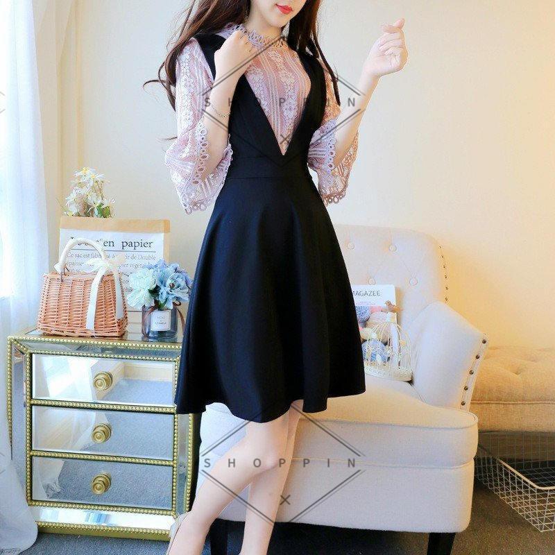 人気の 7分袖 レディース ワンピ ワンピース フェイクレイヤード ミニワンピース フレアスリーブ ミニワンピ フレア 重ね着風 スタンドカラー 刺繍レース ワンピース サイズ S Www 11thspace Com