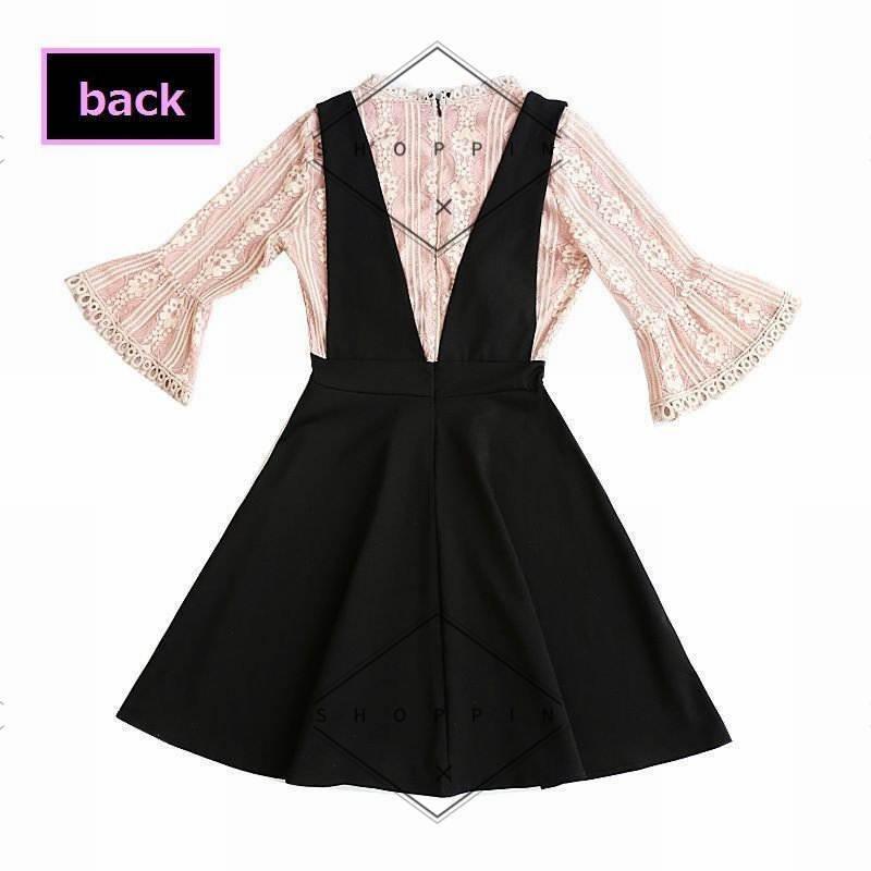 人気の 7分袖 レディース ワンピ ワンピース フェイクレイヤード ミニワンピース フレアスリーブ ミニワンピ フレア 重ね着風 スタンドカラー 刺繍レース ワンピース サイズ S Www 11thspace Com