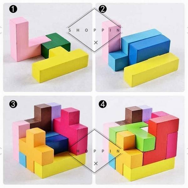 木製 テトリス 立体パズル ブロック 知育 おもちゃ 玩具 子ども 赤ちゃん キッズ 教育 モンテッソーリ｜shoppin｜04