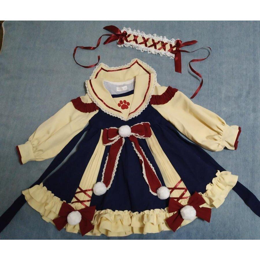 子どもワンピース ロリータワンピース ゴスロリドレス 萌え ゴシックお嬢様ドレス 長袖 リボン 春秋冬子供服 90 160cm 髪飾り付 二点 Pc Shoppin 通販 Yahoo ショッピング