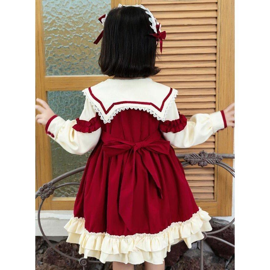 Jane Marple カシミア混フラノのバックリボン ワンピース ロリータ