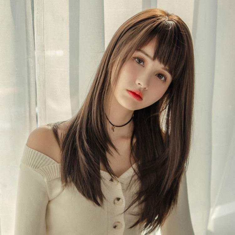 ウィッグ セミロング ミディアム ストレート フルウィッグ レイヤー シャギーカット つけ毛 かつら 通気性 ロング 小顔 通勤 お出かけ 結婚式 パ Pd43 Shoppin 通販 Yahoo ショッピング