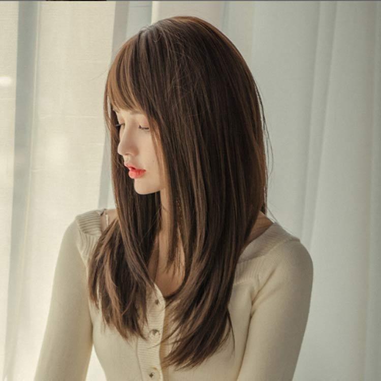 ウィッグ セミロング ミディアム ストレート フルウィッグ レイヤー シャギーカット つけ毛 かつら 通気性 ロング 小顔 通勤 お出かけ 結婚式 パ Pd43 Shoppin 通販 Yahoo ショッピング